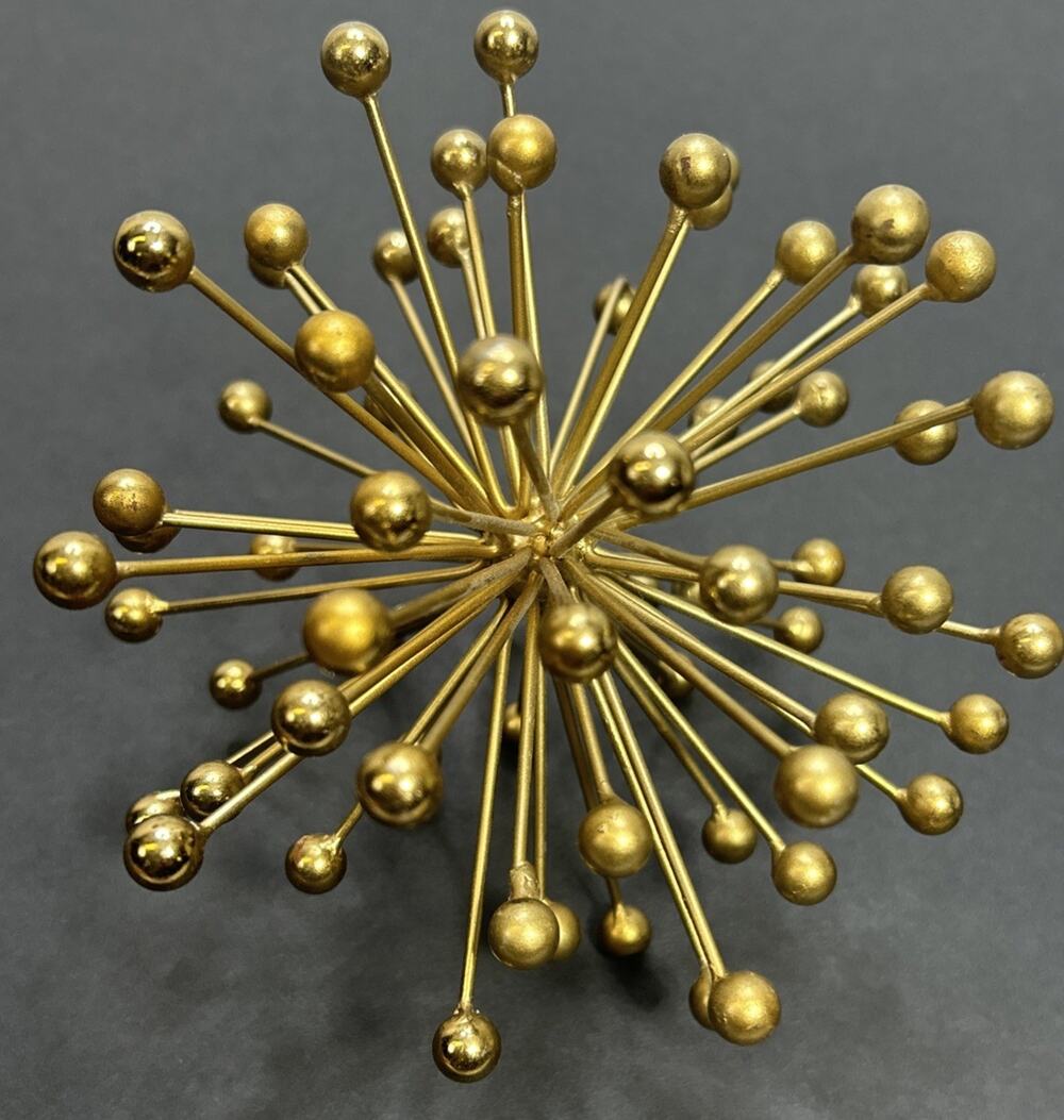 Vintage Mid-Century Atomic Starburst Sculpture Oxidized Metal Sputnik 5x6 inches